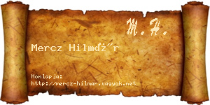 Mercz Hilmár névjegykártya